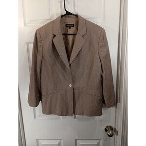 John Meyer Blazer Jacket Size 16 Brown With Stripes
